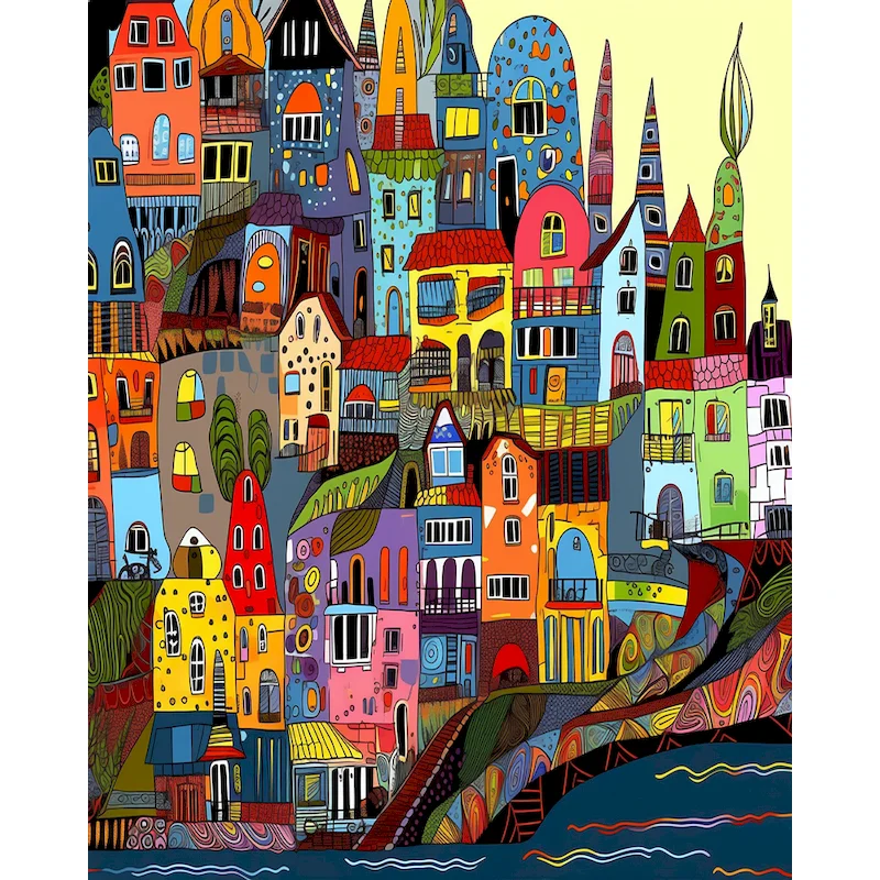 Composition abstraite — kit peinture moderne 40x50